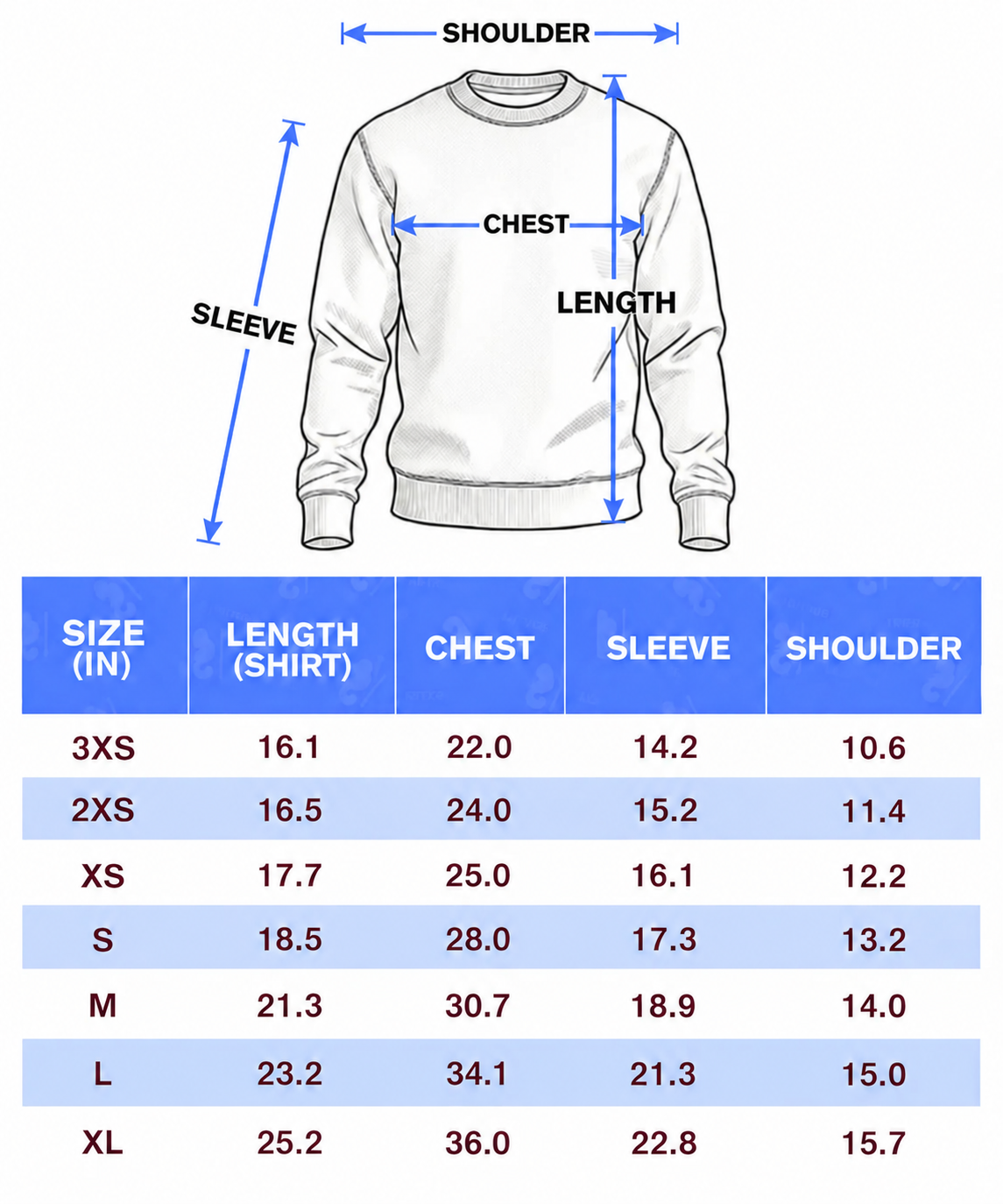 KID size chart