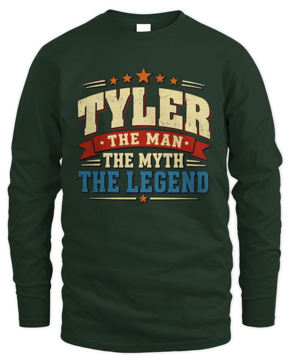 The Man The Myth The Legend Ribbon Vintage T-Shirt TYLER M1-56 / Men's Long Sleeved T-Shirt / forest green