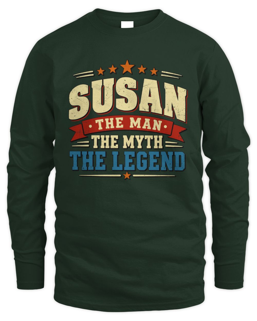 The Man The Myth The Legend Ribbon Vintage T-Shirt SUSAN M1-56 / Men's Long Sleeved T-Shirt / forest green