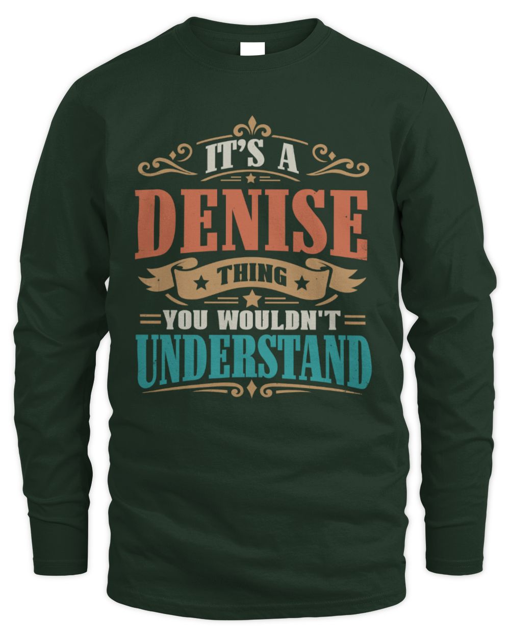 It’s a Name Thing Personalized Retro T-Shirt DENISE M1-47 / Men's Long Sleeved T-Shirt / forest green