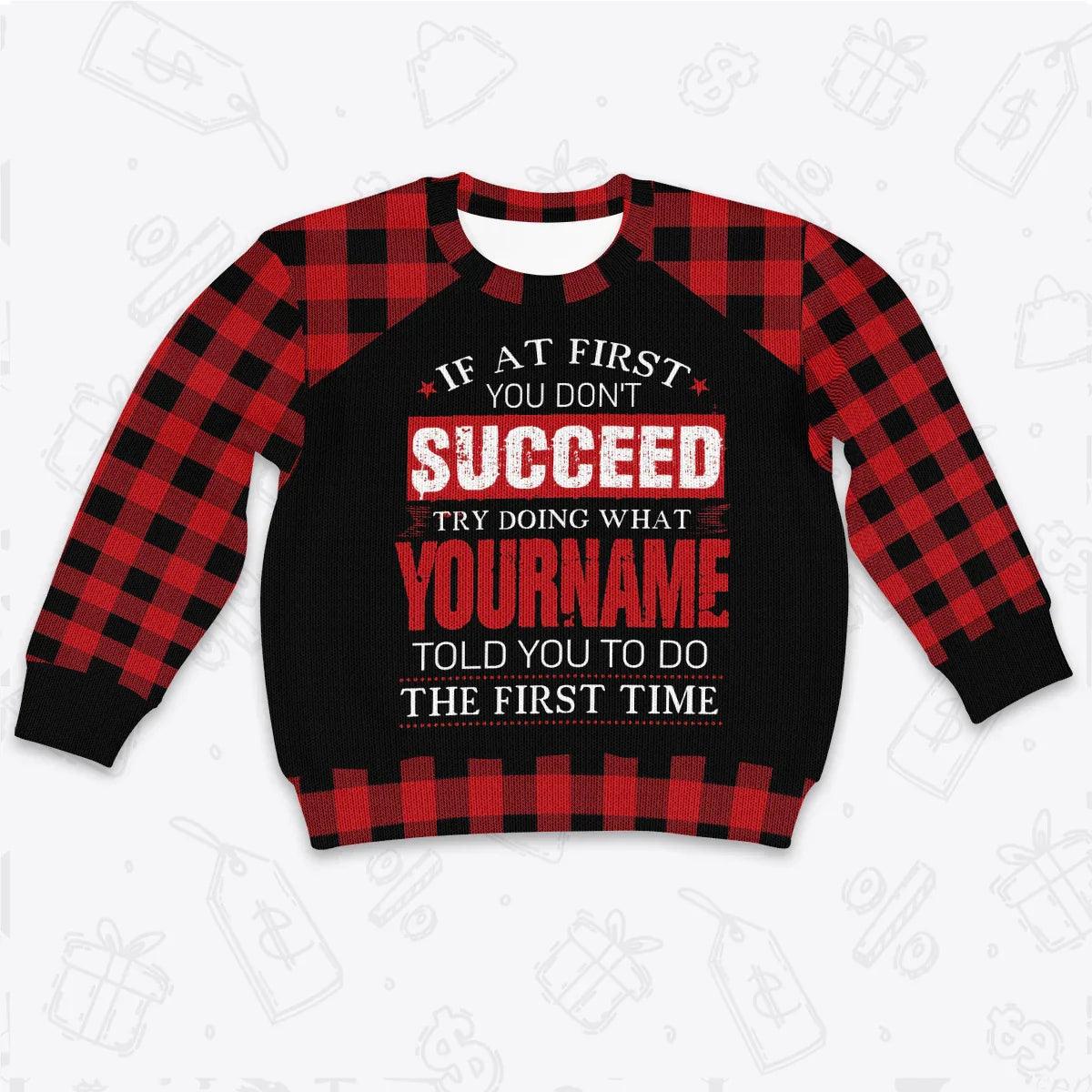Custom Buffalo Plaid Pajamas Set Sweater & Pants EV2