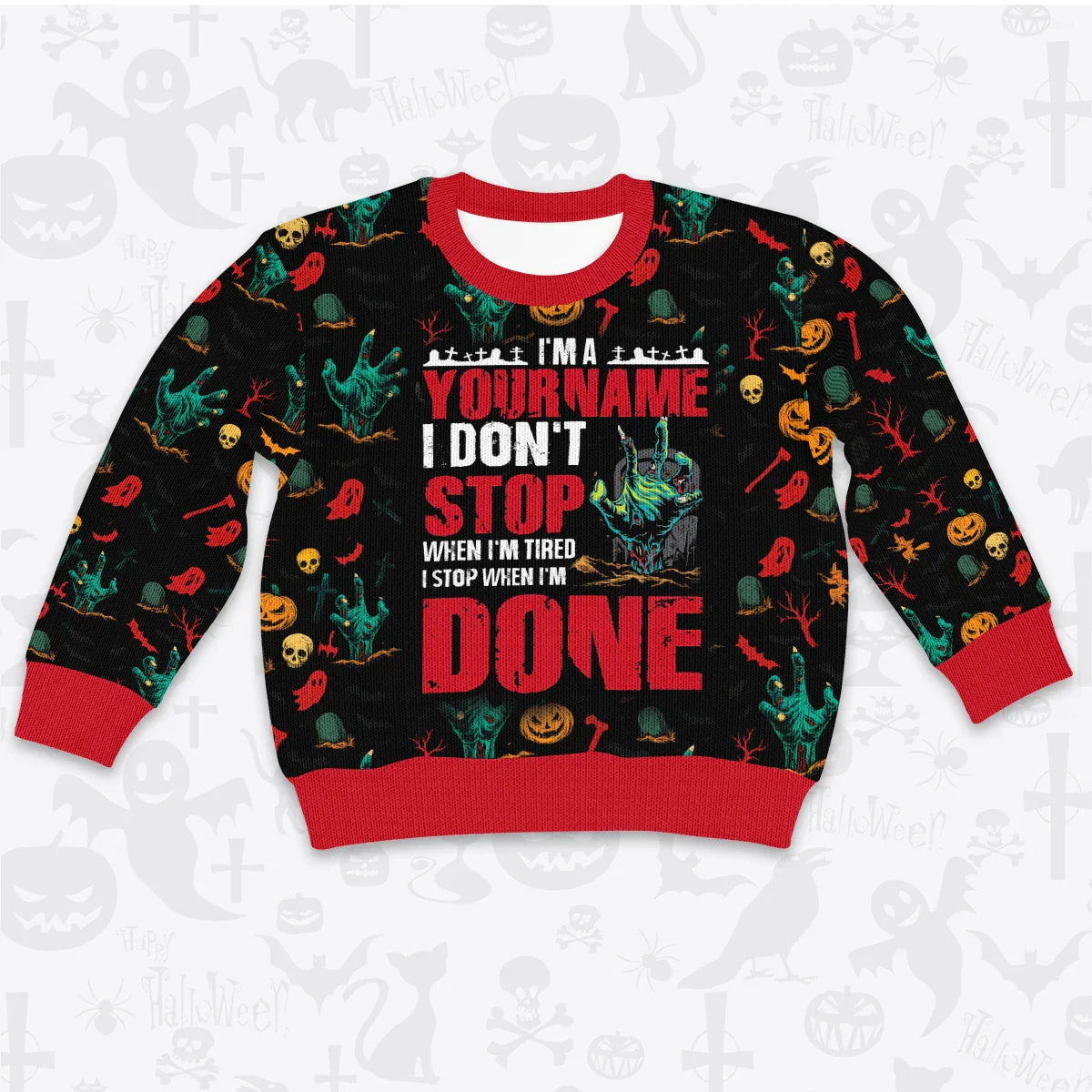 Custom Horror Halloween Pajamas Set Cozy Sweater & Pants Sleepwear HL3