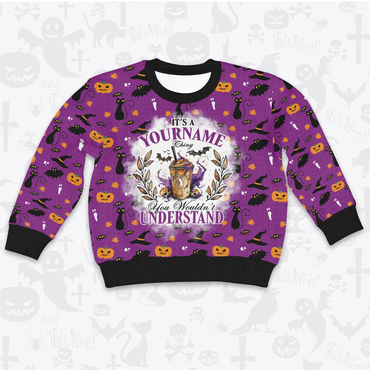 Custom Horror Halloween Pajamas Set Cozy Sweater & Pants Sleepwear HL2