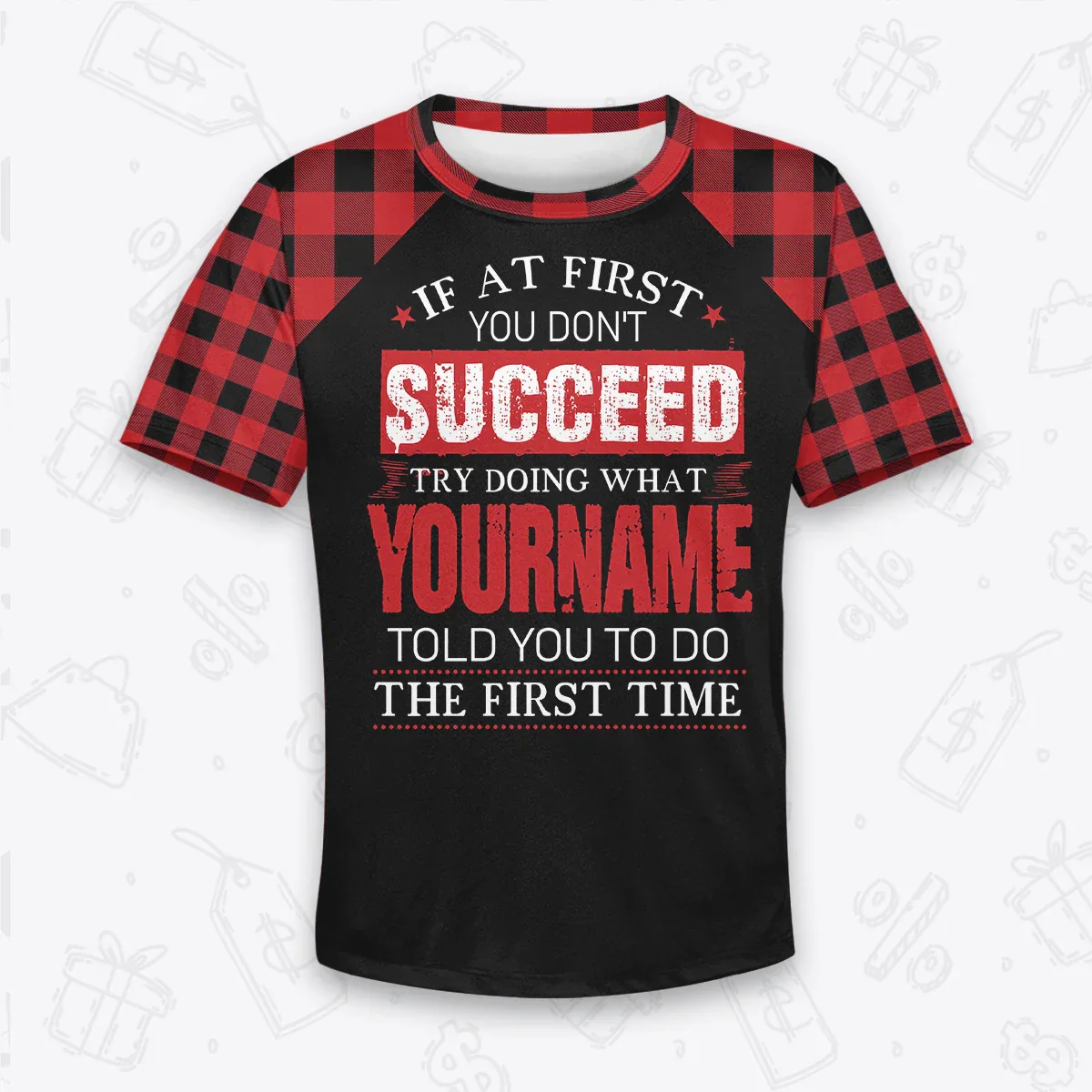 Custom Buffalo Plaid Pajamas Set Tshirt & Pants EV2