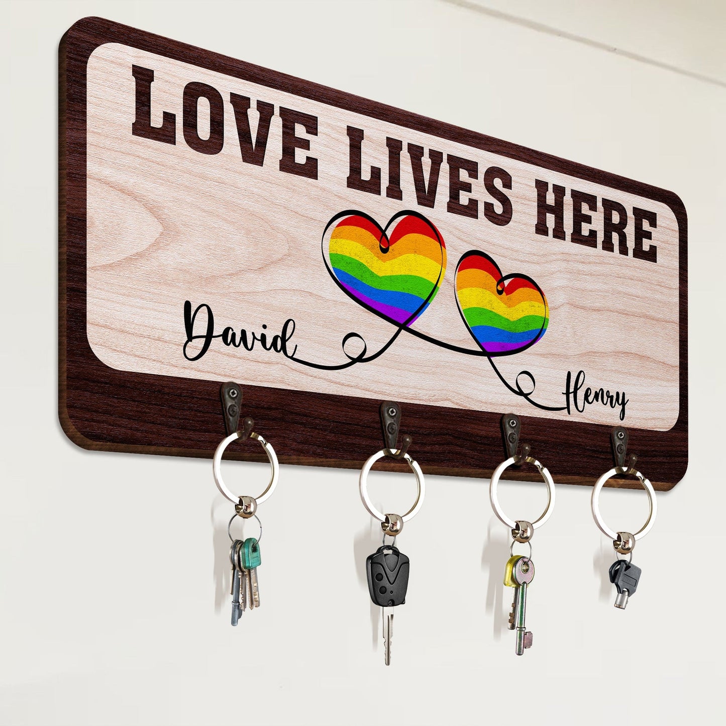 Love Lives Here - Personalized Key Holder