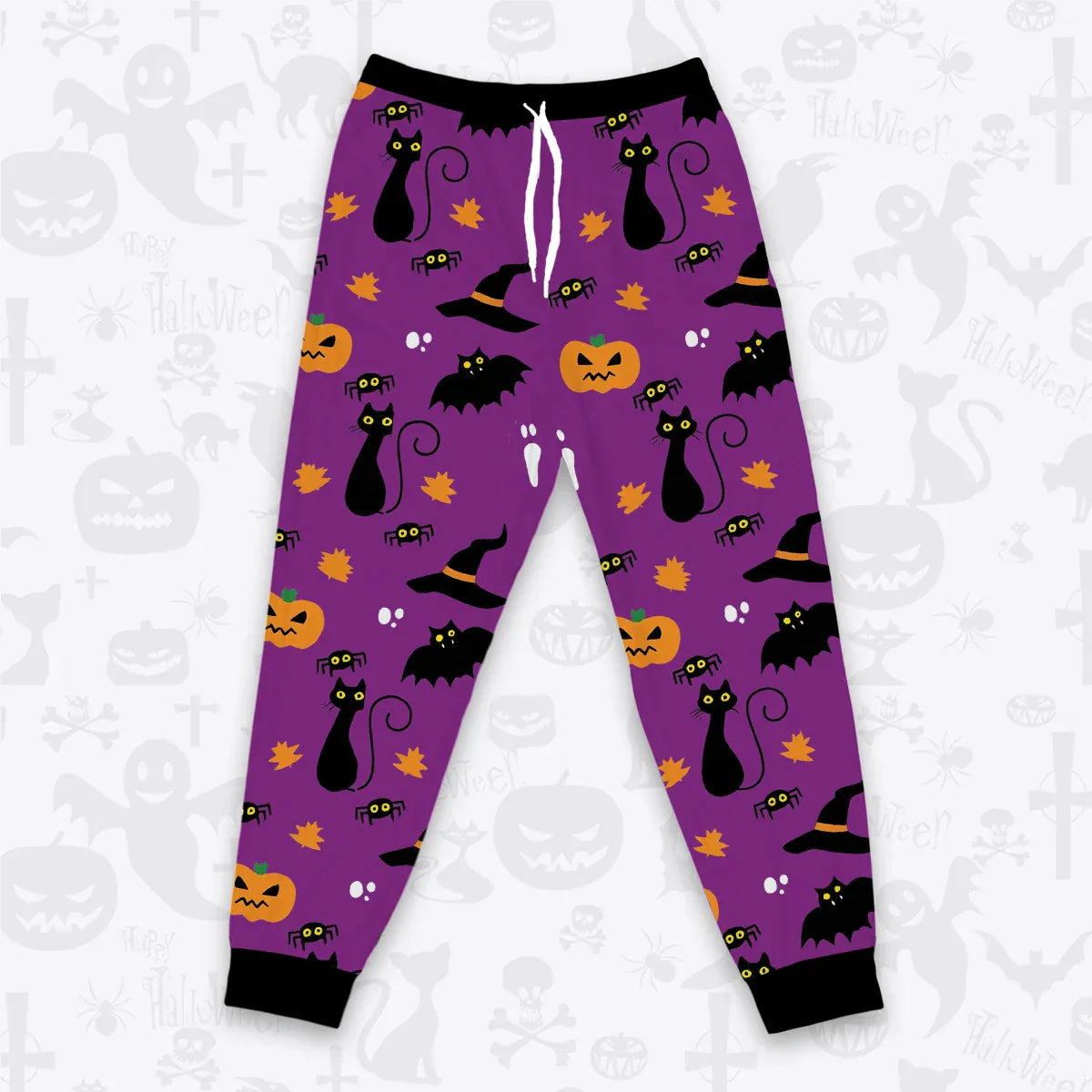 Custom Halloween Pajamas Set Tshirt & Pants Horror Skull Pumpkin HL2