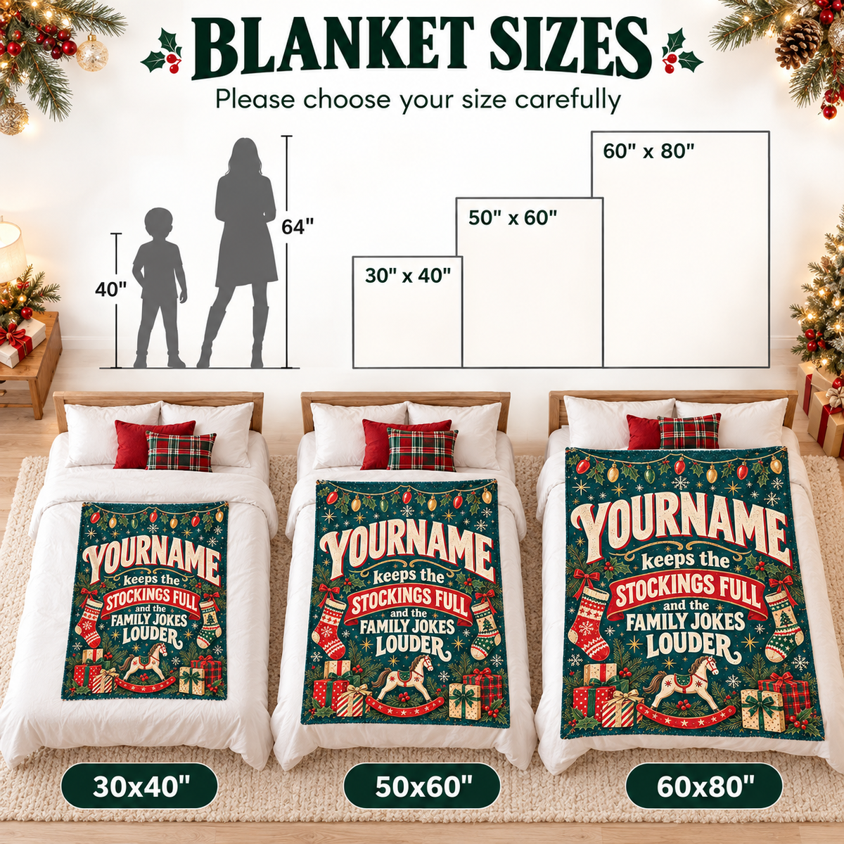 Your Name Keeps The Stockings Full And The Family Jokers Louder - Personalized Blanket