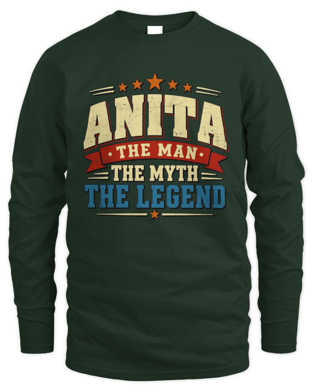 The Man The Myth The Legend Ribbon Vintage T-Shirt ANITA M1-56 / Men's Long Sleeved T-Shirt / forest green