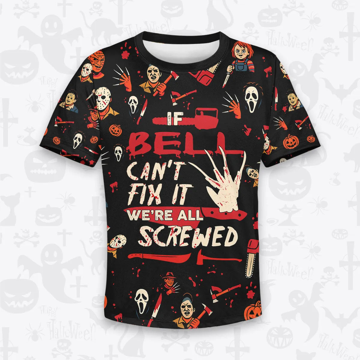 BELL Horror Halloween Pajama Set Scary T-Shirt & Pants Sleepwear Costume 13K1-HL1