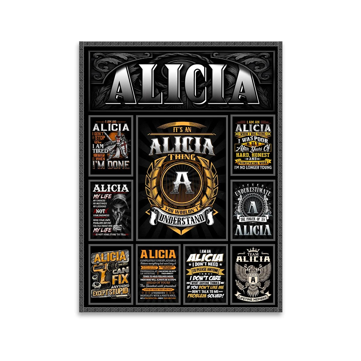 ALICIA Personalized Sponge Floor Mat – Custom Printed Home Decor 13K1-AR2