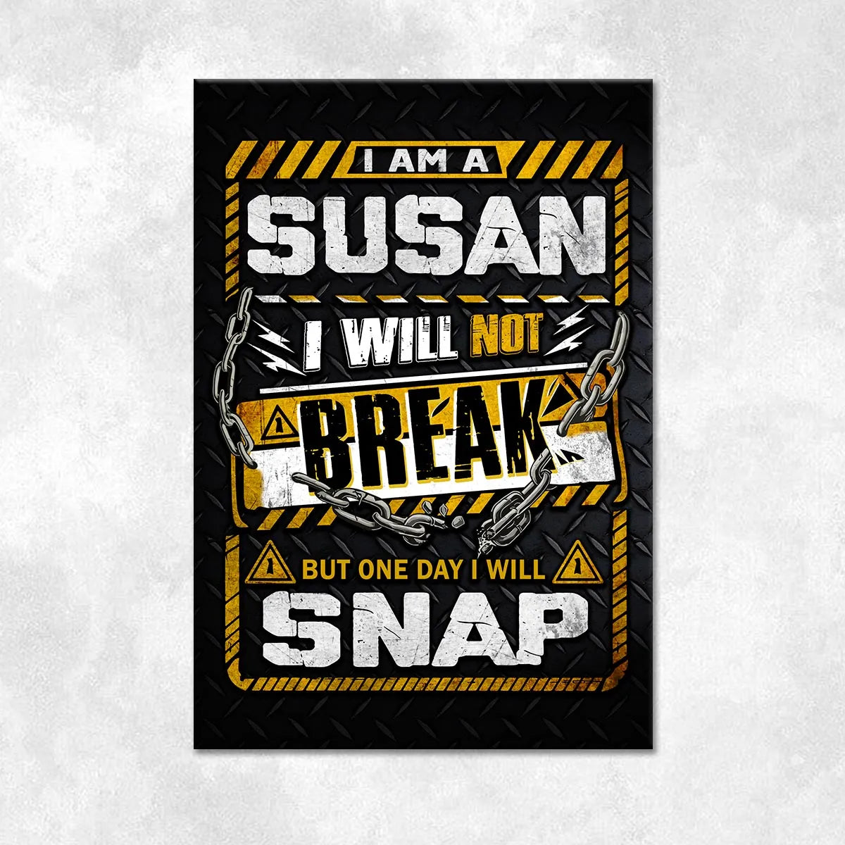 SUSAN Motivational Rug – Black & Yellow Quote Carpet for Living Room 13K1-AR1