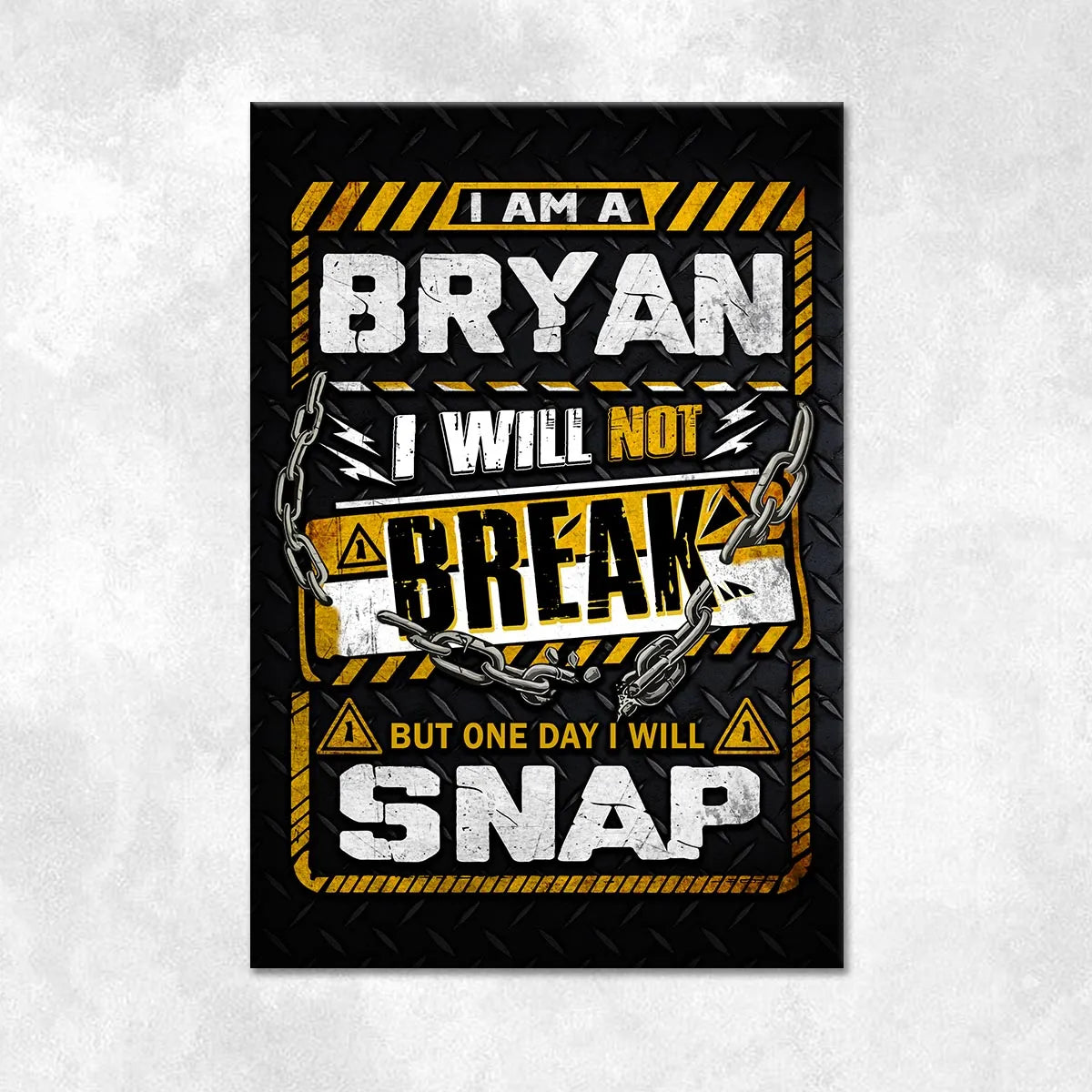 BRYAN Motivational Rug – Black & Yellow Quote Carpet for Living Room 13K1-AR1