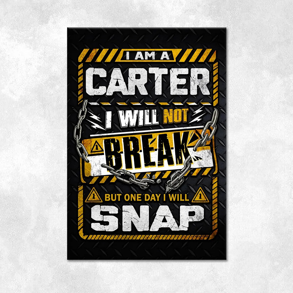 CARTER Motivational Rug – Black & Yellow Quote Carpet for Living Room 13K1-AR1