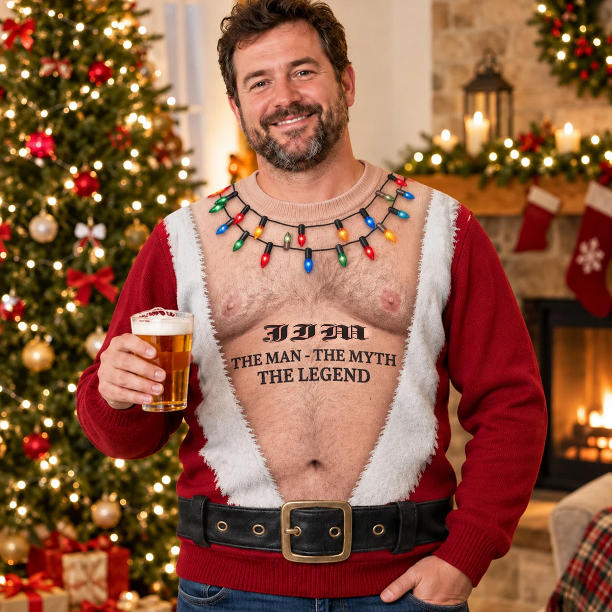 The Man The Myth The Legend Santa Ugly Sweater JIM 13K1 UG01