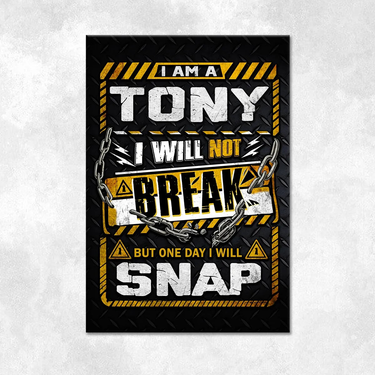 TONY Motivational Rug – Black & Yellow Quote Carpet for Living Room 13K1-AR1