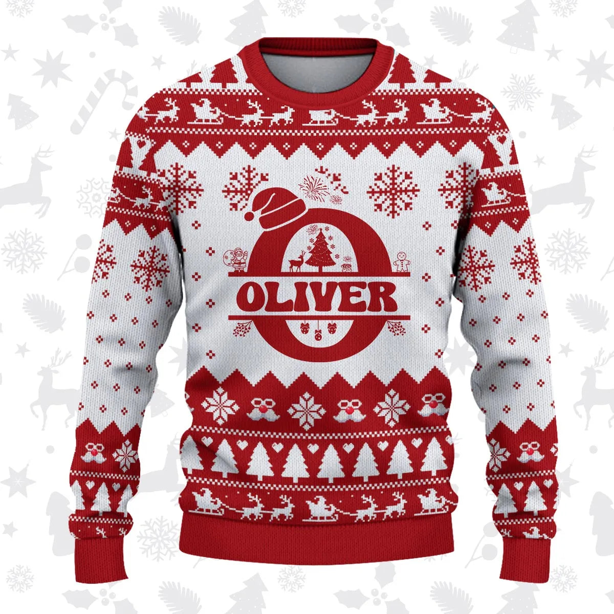 OLIVER Personalized Christmas Pajama Set - Holiday Gift Outfit 13K1-CR2