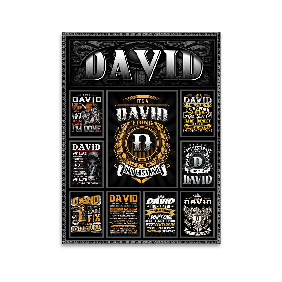 DAVID Personalized Sponge Floor Mat – Custom Printed Home Decor 13K1-AR2