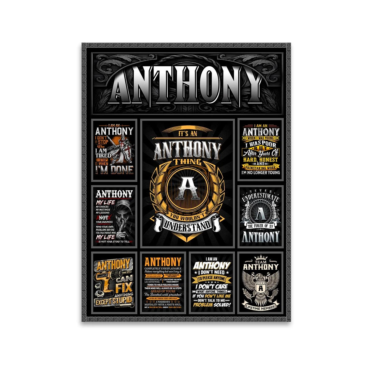 ANTHONY Personalized Sponge Floor Mat – Custom Printed Home Decor 13K1-AR2