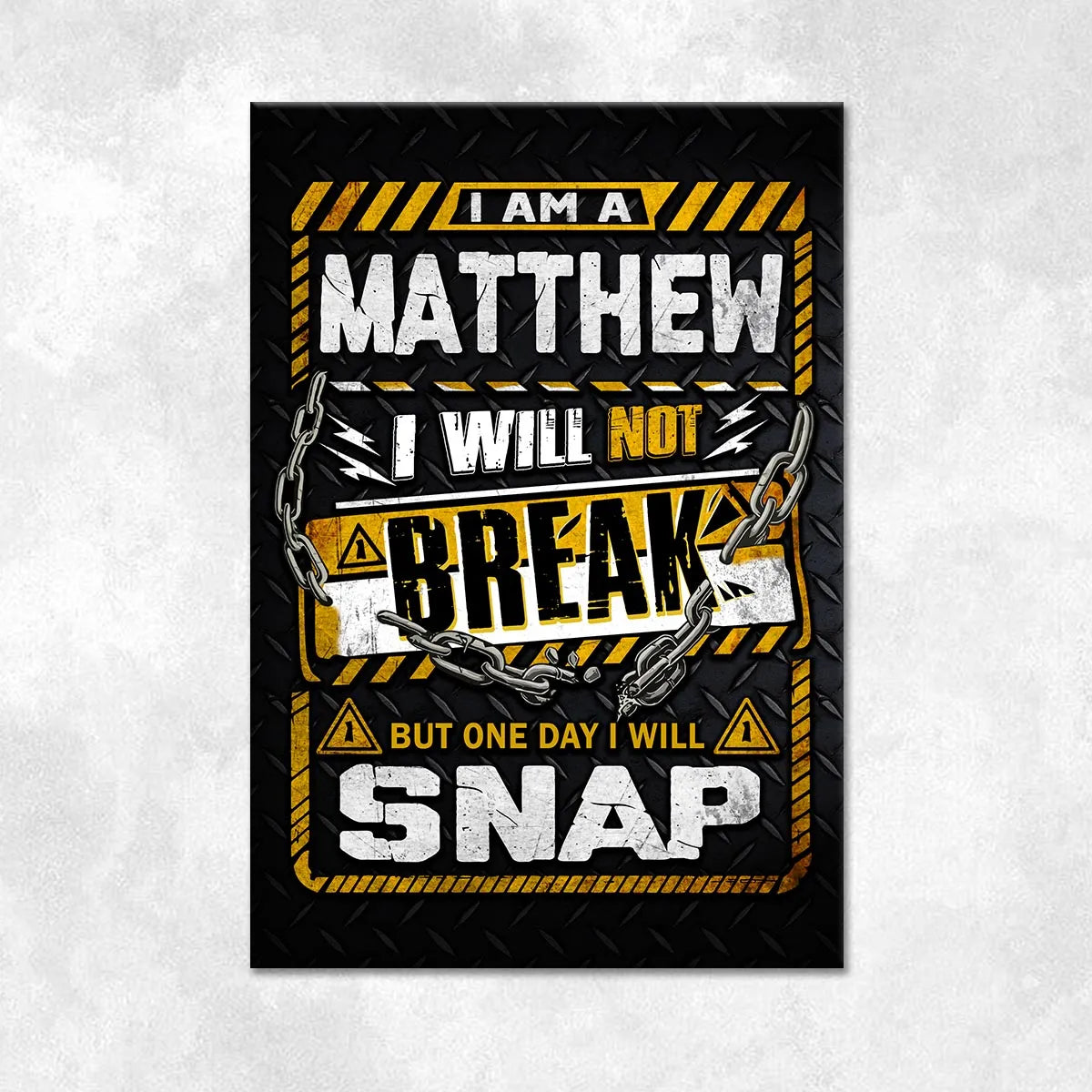 MATTHEW Motivational Rug – Black & Yellow Quote Carpet for Living Room 13K1-AR1