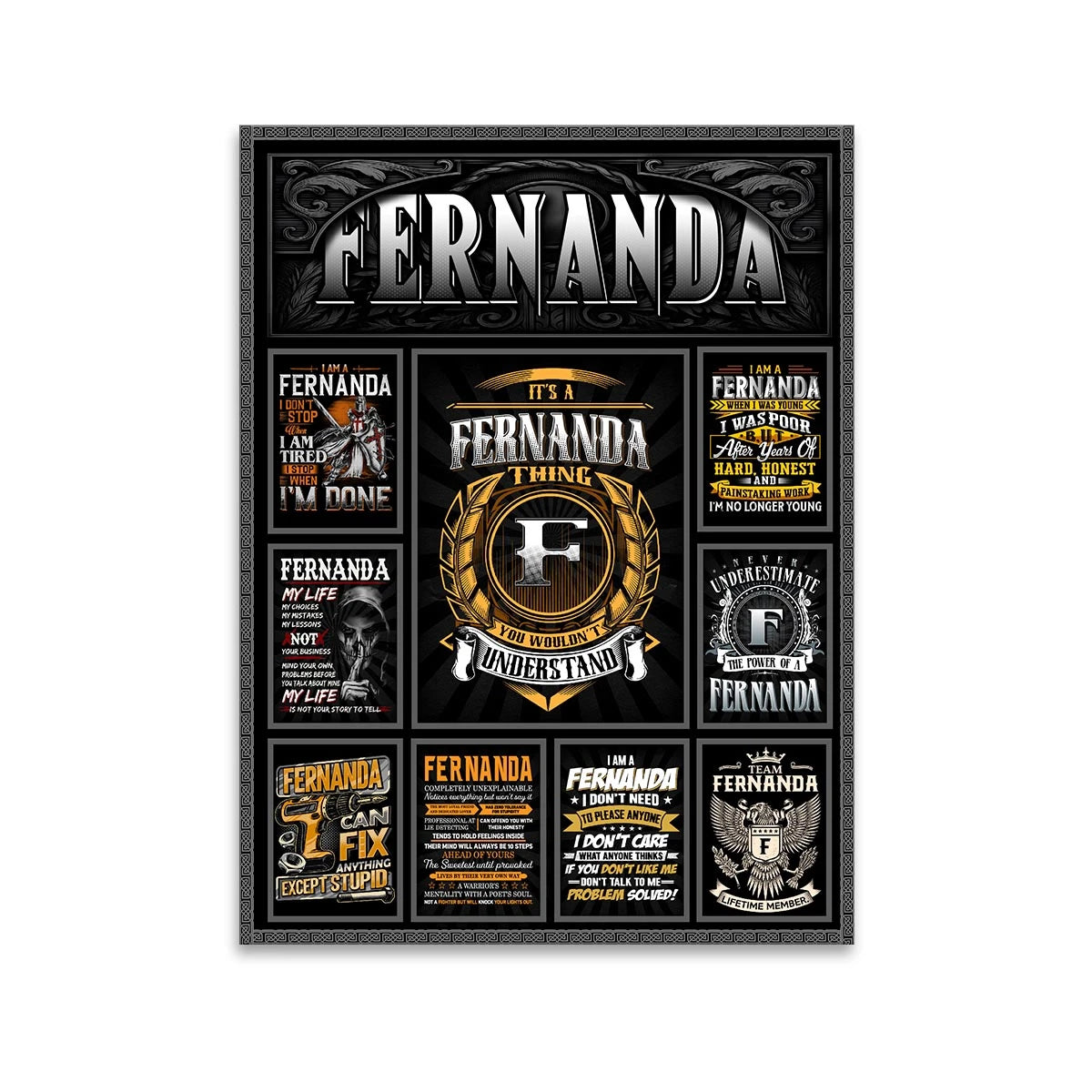 FERNANDA Personalized Sponge Floor Mat – Custom Printed Home Decor 13K1-AR2