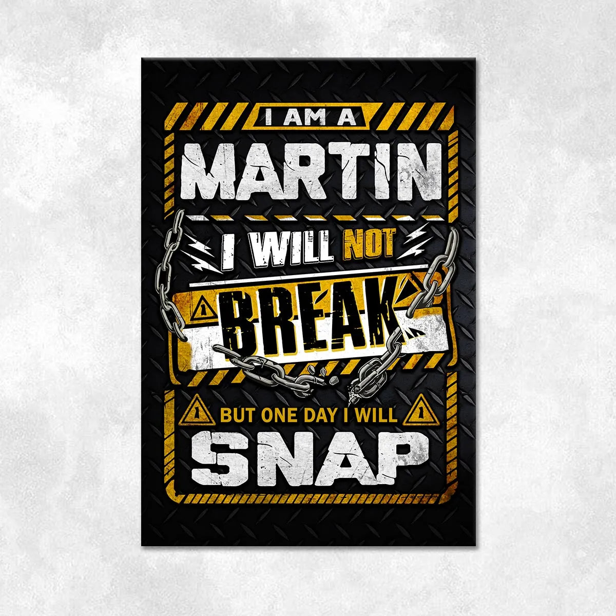 MARTIN Motivational Rug – Black & Yellow Quote Carpet for Living Room 13K1-AR1