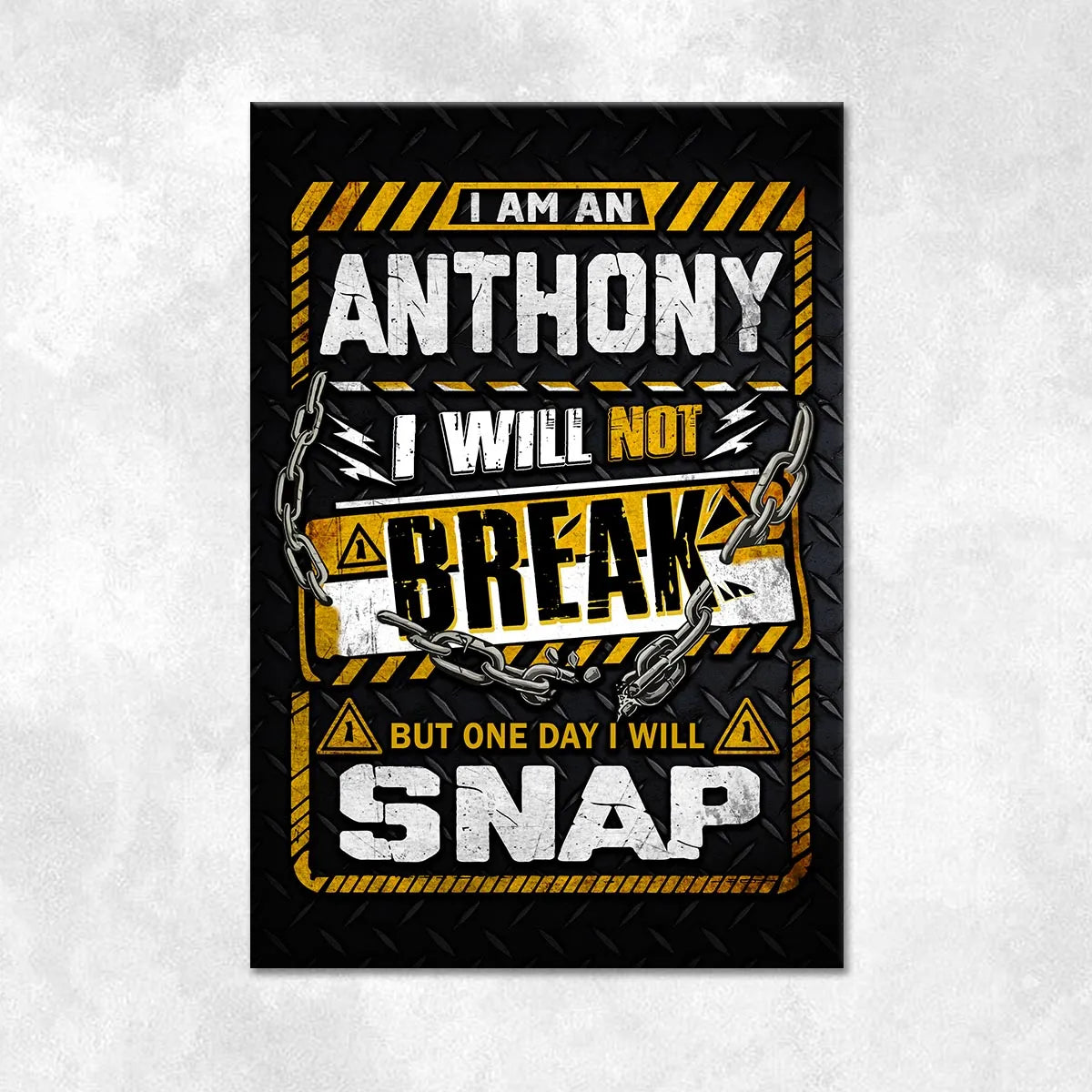 ANTHONY Motivational Rug – Black & Yellow Quote Carpet for Living Room 13K1-AR1