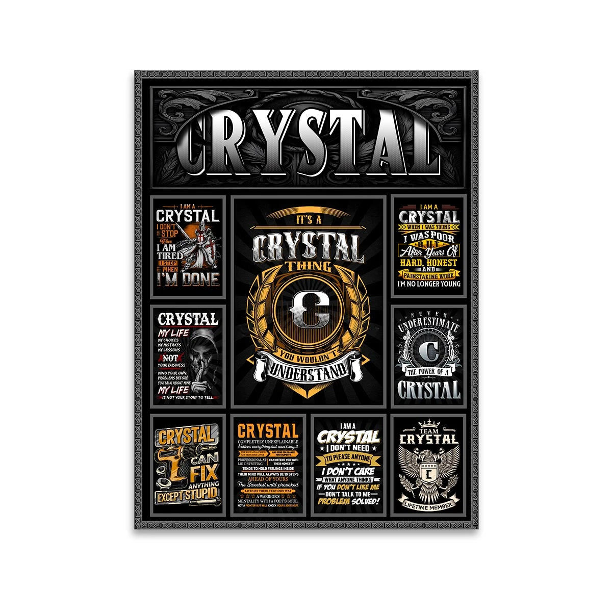 CRYSTAL Personalized Sponge Floor Mat – Custom Printed Home Decor 13K1-AR2