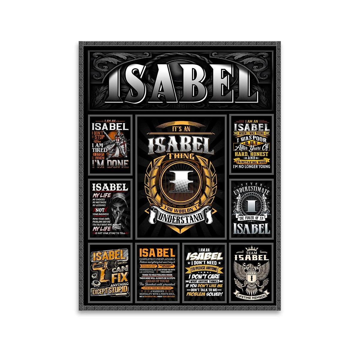 ISABEL Personalized Sponge Floor Mat – Custom Printed Home Decor 13K1-AR2