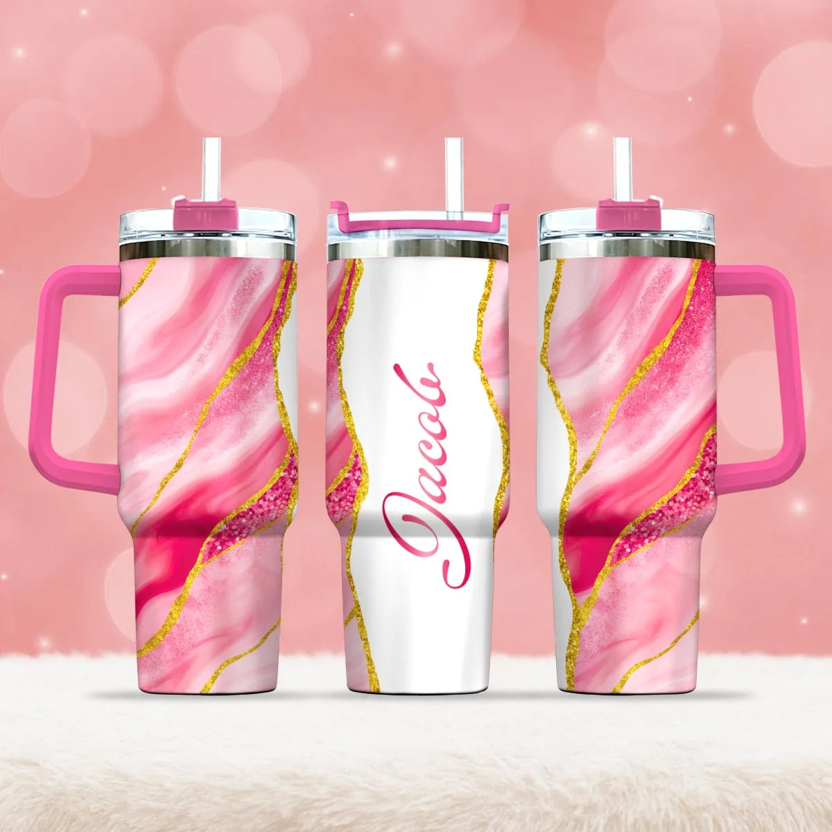 JACOB 40oz Personalized Tumbler Cup with Straw | Custom Stainless Steel Mug 13K1-TB1