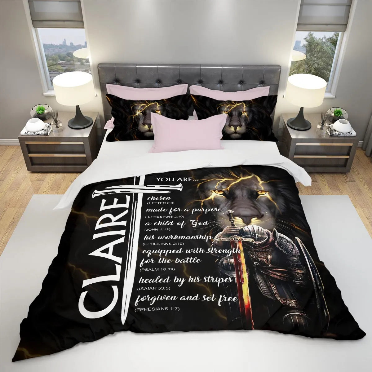 CLAIRE Limited Edition Personalized Bedding Set 13K1-BS1