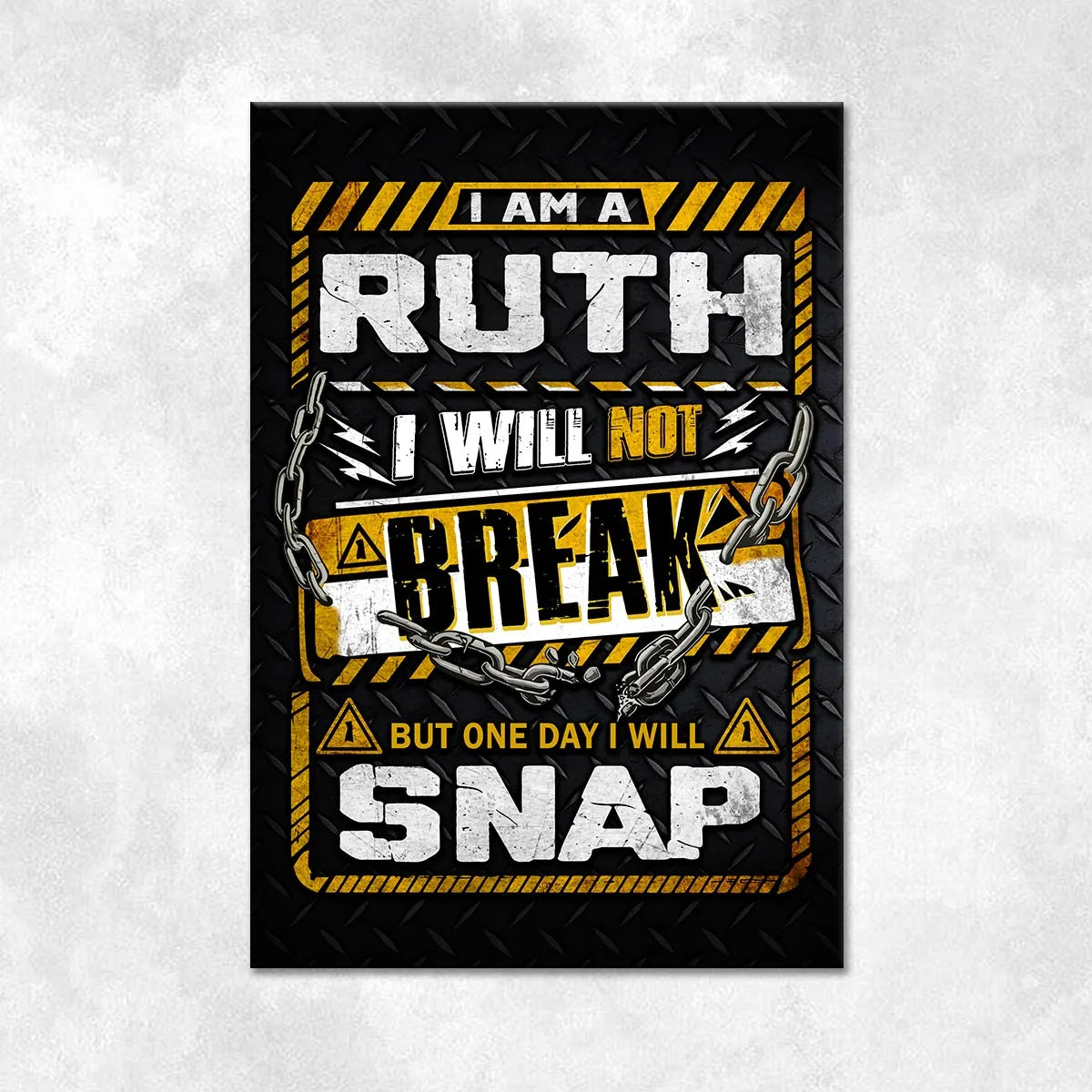 RUTH Motivational Rug – Black & Yellow Quote Carpet for Living Room 13K1-AR1