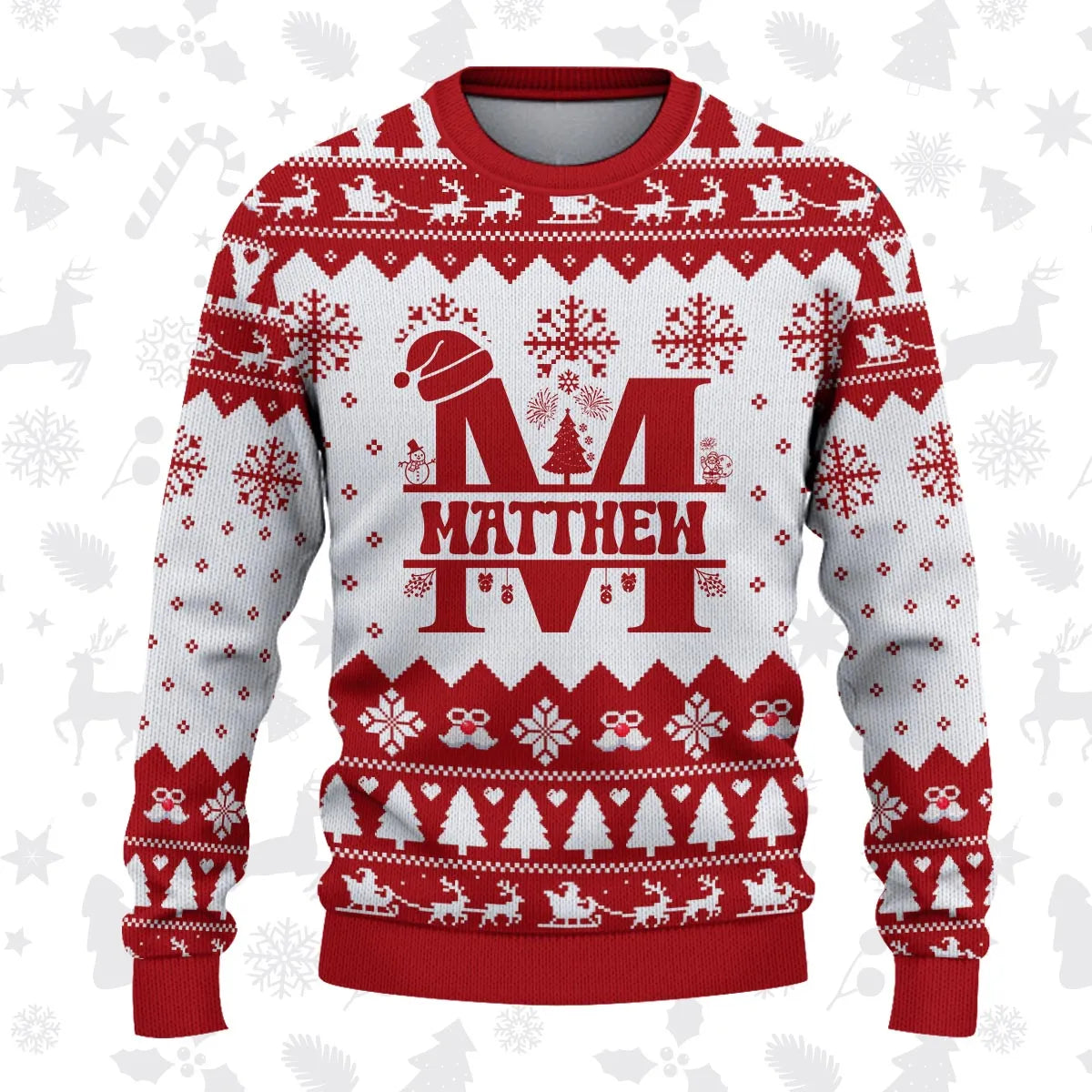 MATTHEW Personalized Christmas Pajama Set - Holiday Gift Outfit 13K1-CR2