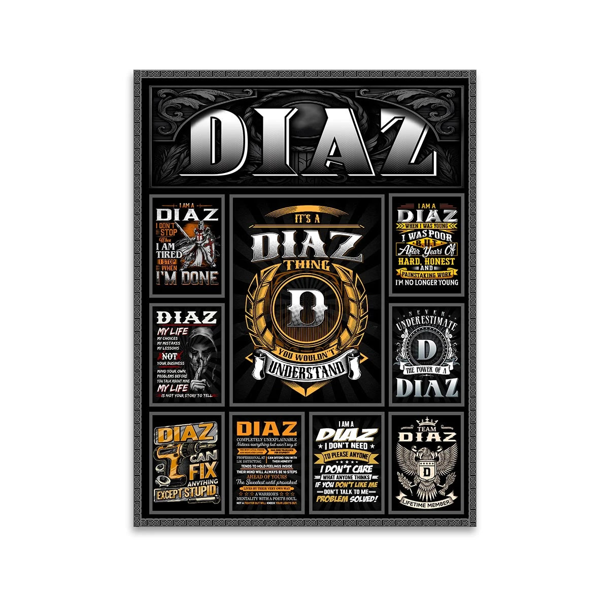 DIAZ Personalized Sponge Floor Mat – Custom Printed Home Decor 13K1-AR2