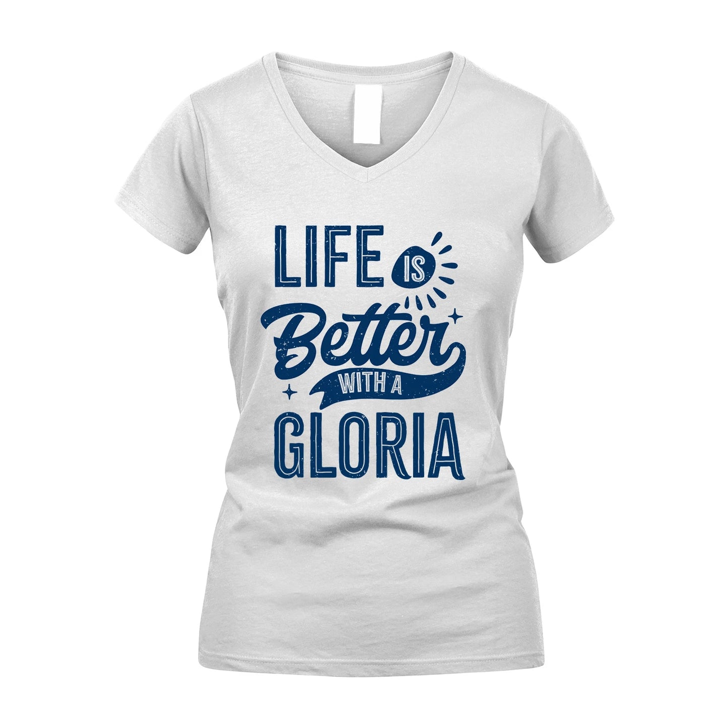 GLORIA 13K1-116 Personalized Name Quote T-Shirt Life Is Better With Unisex Gift