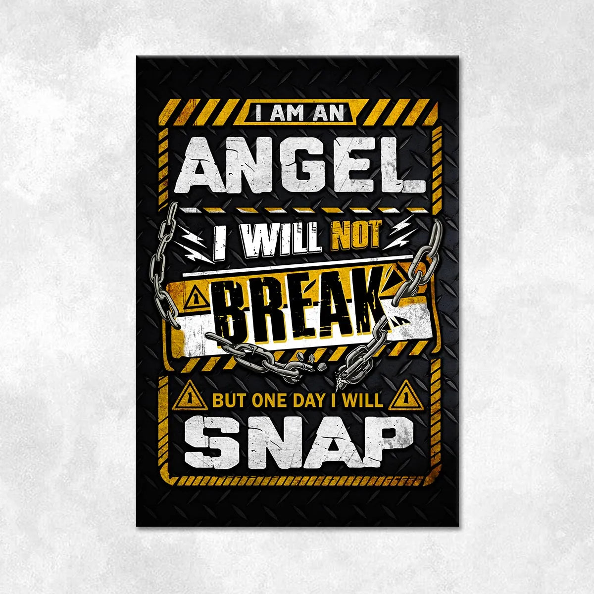 ANGEL Motivational Rug – Black & Yellow Quote Carpet for Living Room 13K1-AR1