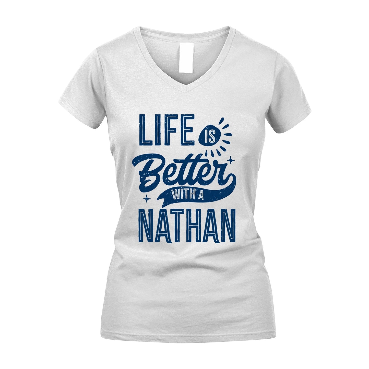 NATHAN 13K1-116 Personalized Name Quote T-Shirt Life Is Better With Unisex Gift