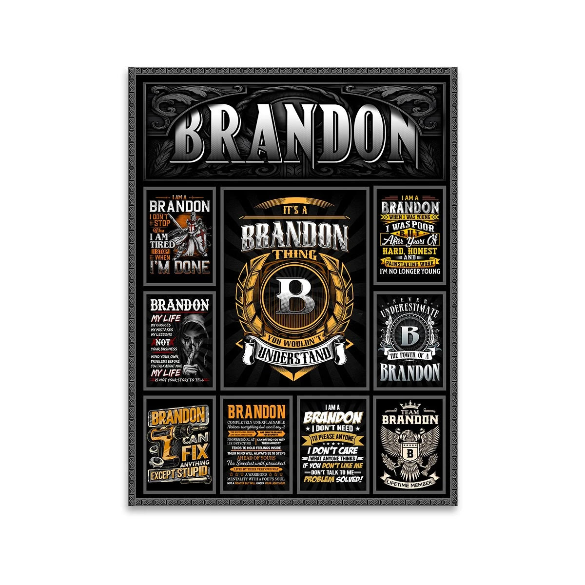 BRANDON Personalized Sponge Floor Mat – Custom Printed Home Decor 13K1-AR2