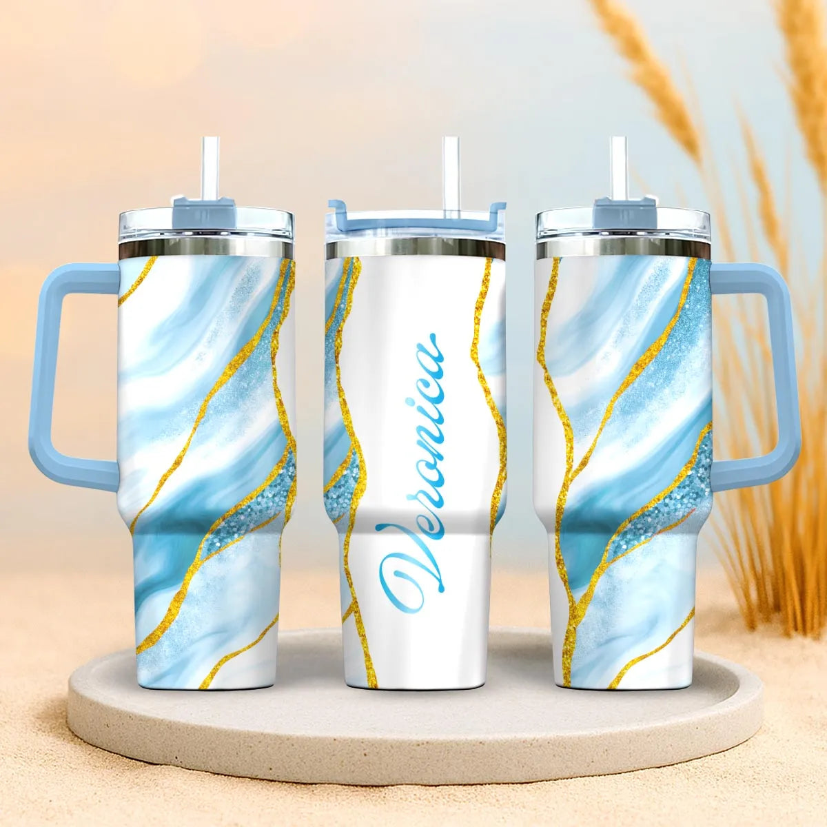 VERONICA 40oz Personalized Tumbler Cup with Straw | Custom Stainless Steel Mug 13K1-TB1