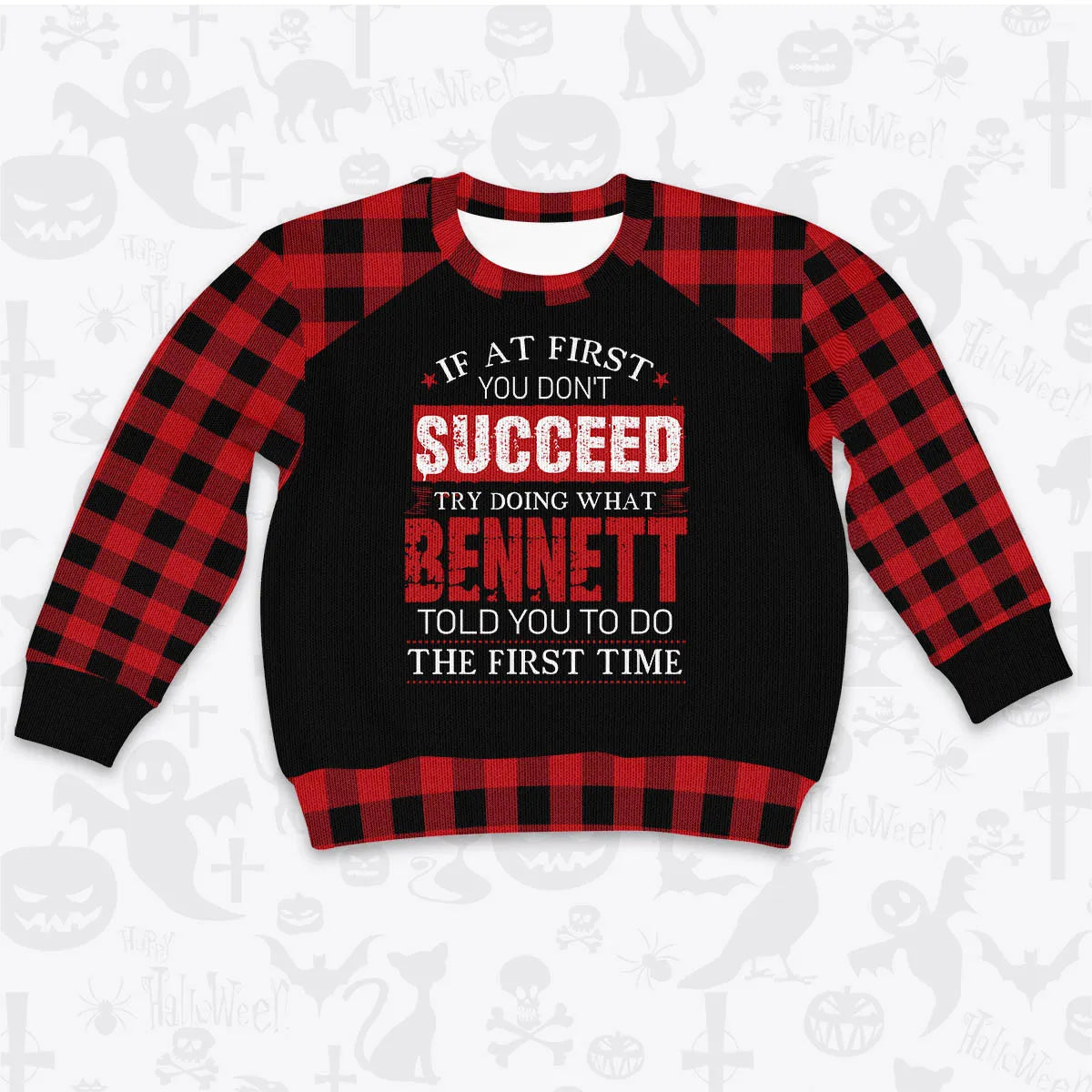 BENNETT Buffalo Plaid Pajamas Set Sweater & Pants 13K1-EV2