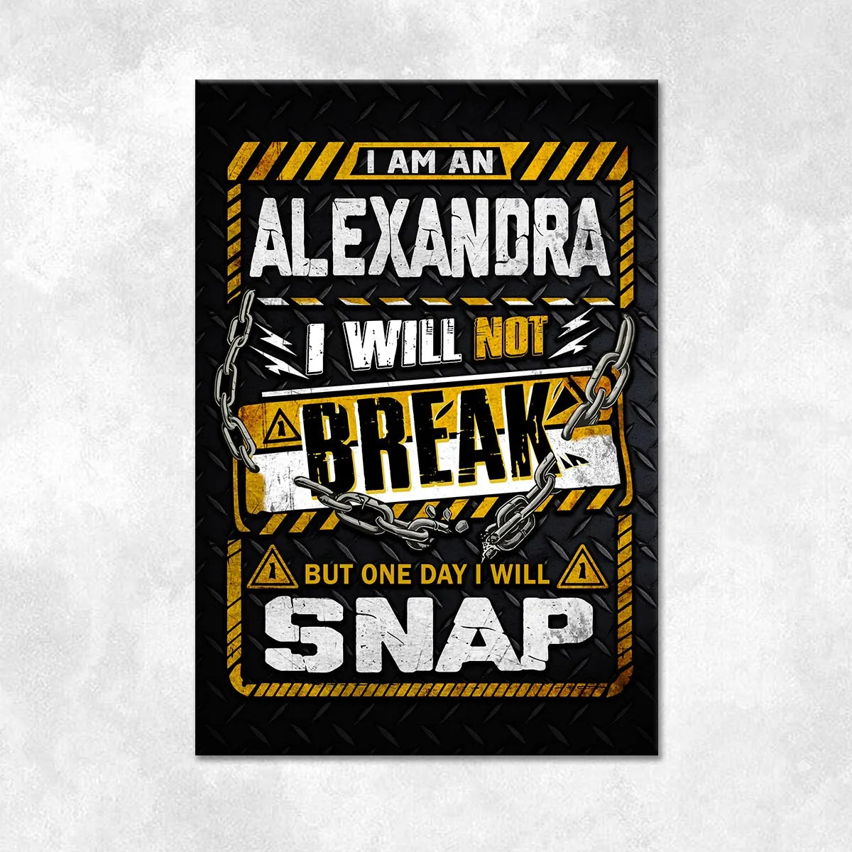 ALEXANDRA Motivational Rug – Black & Yellow Quote Carpet for Living Room 13K1-AR1