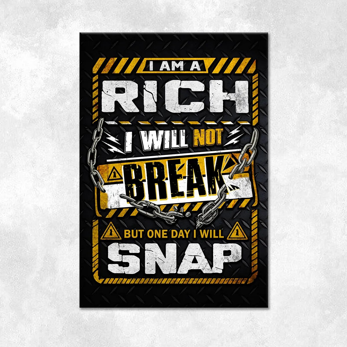 RICH Motivational Rug – Black & Yellow Quote Carpet for Living Room 13K1-AR1