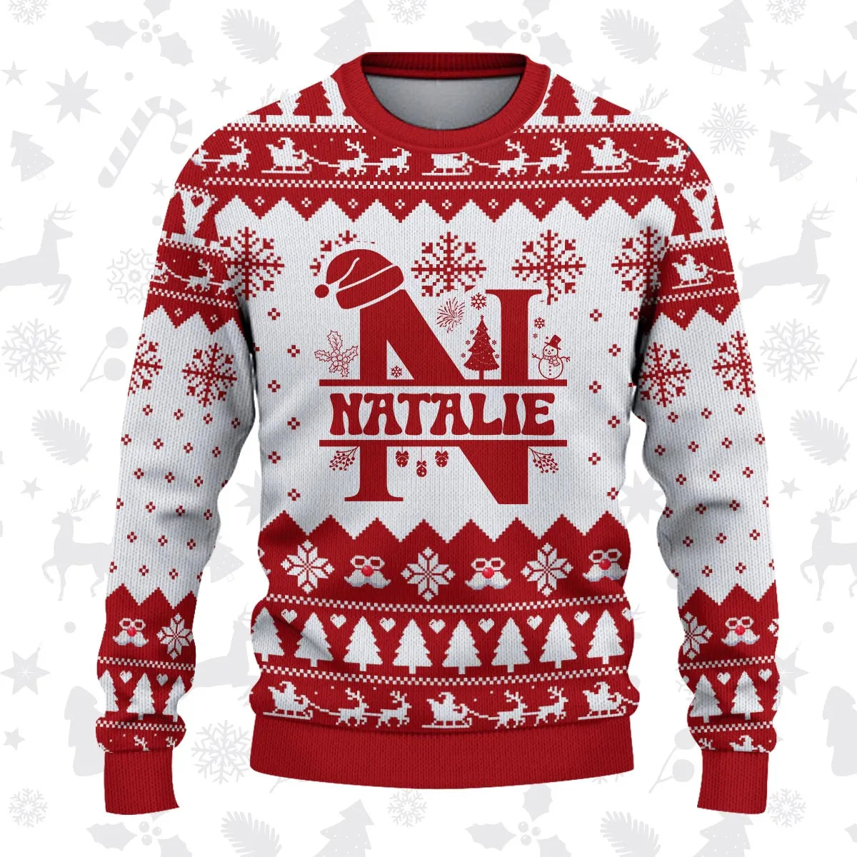 NATALIE Personalized Christmas Pajama Set - Holiday Gift Outfit 13K1-CR2