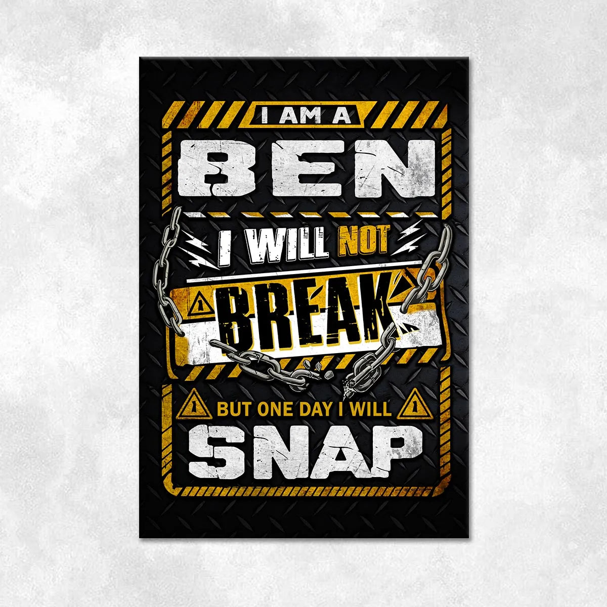 BEN Motivational Rug – Black & Yellow Quote Carpet for Living Room 13K1-AR1