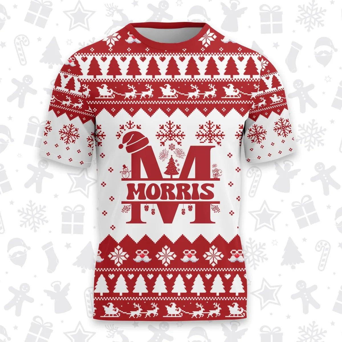 MORRIS Personalized Christmas T-Shirt Pajama Set - Holiday Gift Outfit 13K1-CR2