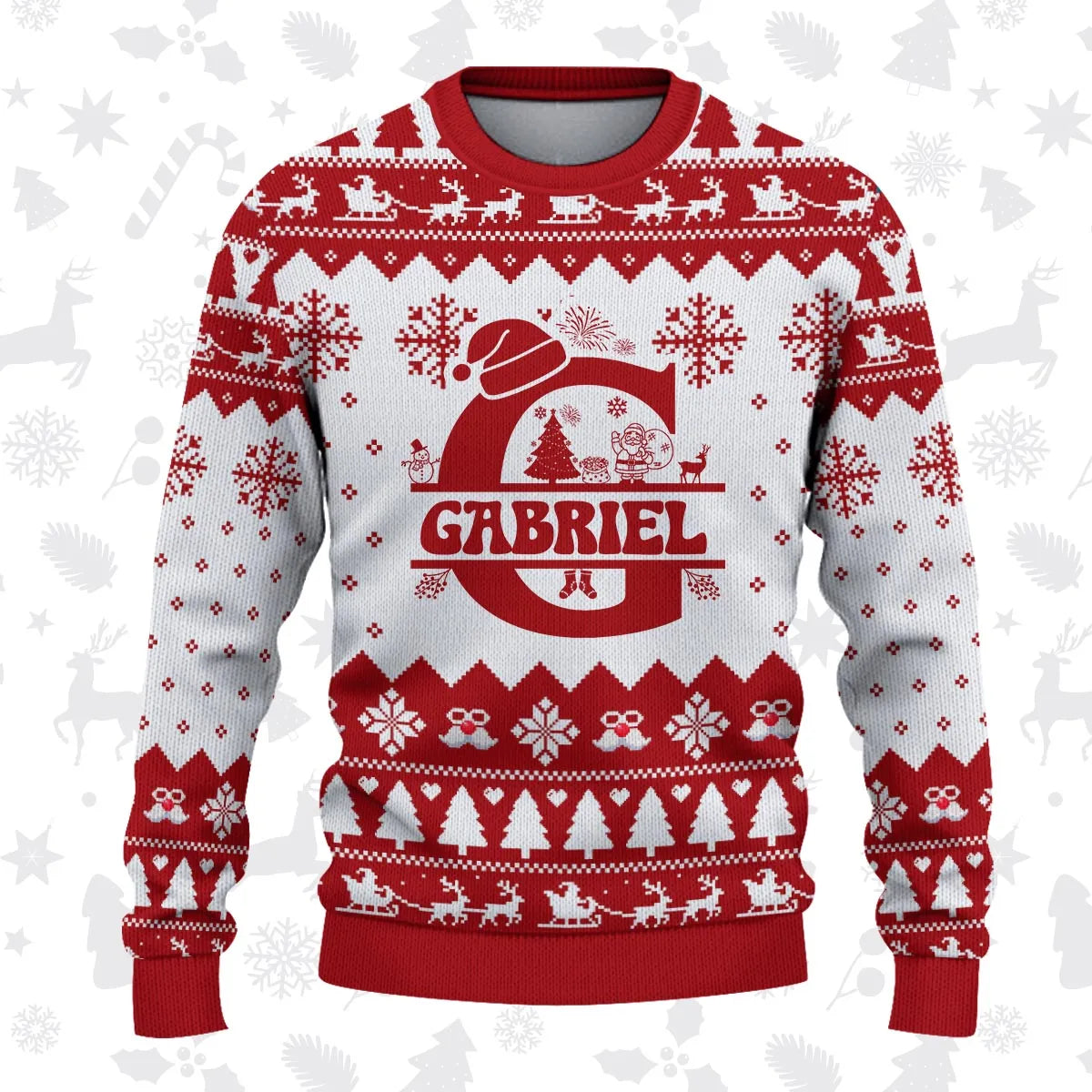 GABRIEL Personalized Christmas Pajama Set - Holiday Gift Outfit 13K1-CR2