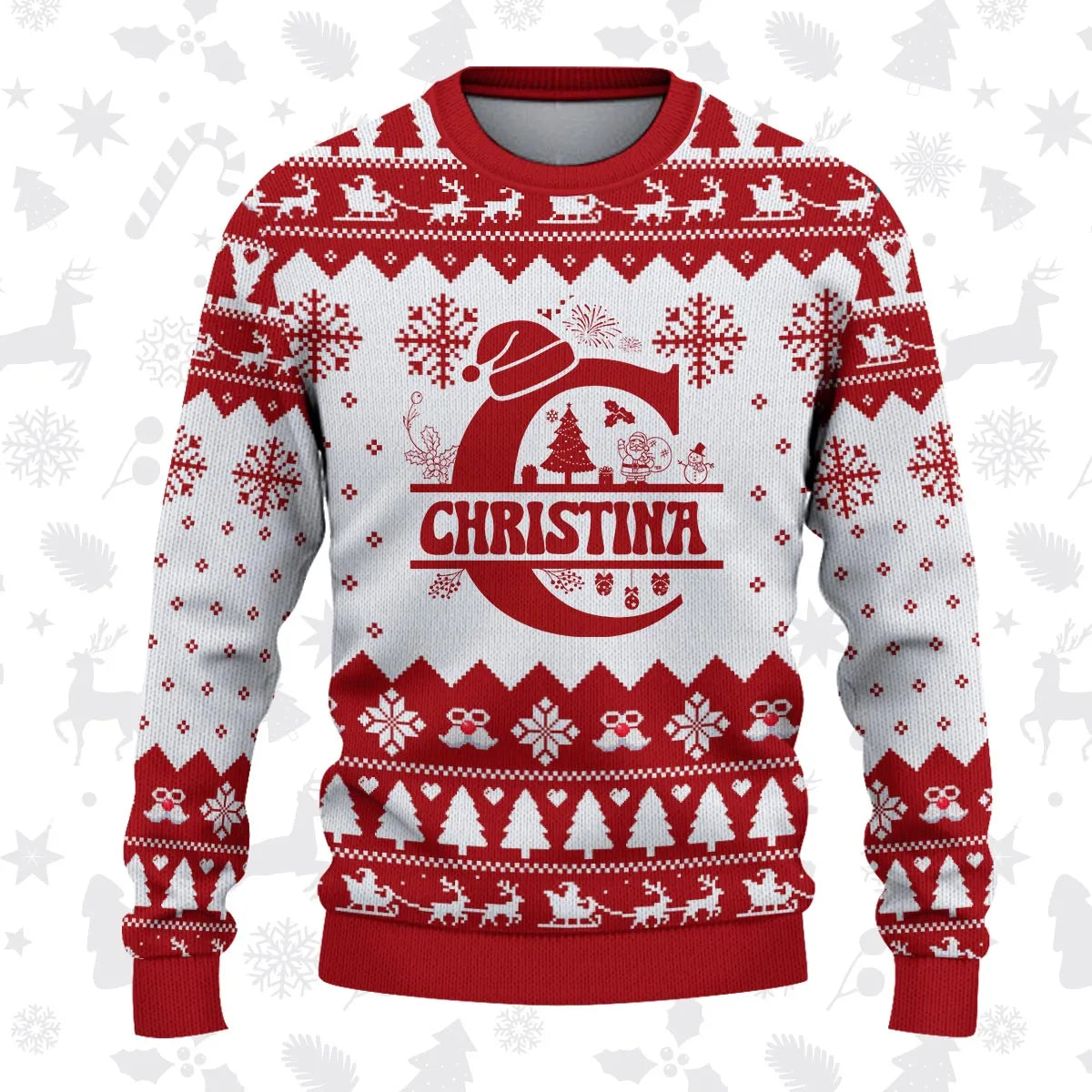 CHRISTINA Personalized Christmas Pajama Set - Holiday Gift Outfit 13K1-CR2