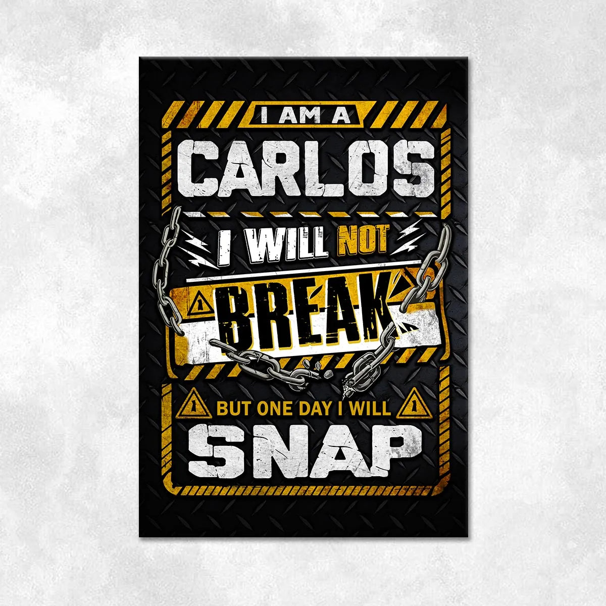 CARLOS Motivational Rug – Black & Yellow Quote Carpet for Living Room 13K1-AR1