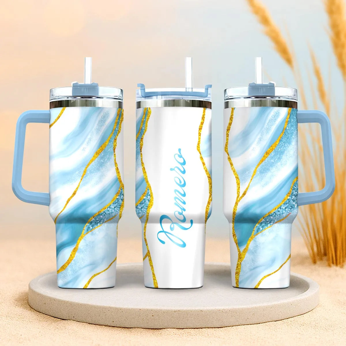ROMERO 40oz Personalized Tumbler Cup with Straw | Custom Stainless Steel Mug 13K1-TB1