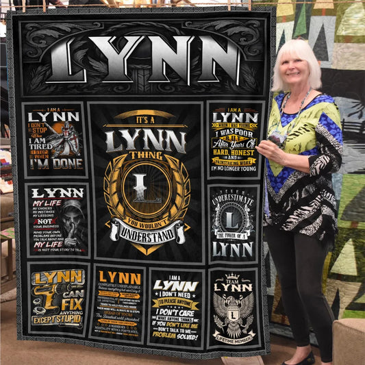 LYNN Personalized Blanket | Custom Name Cozy Throw Gift 13K1-BK2