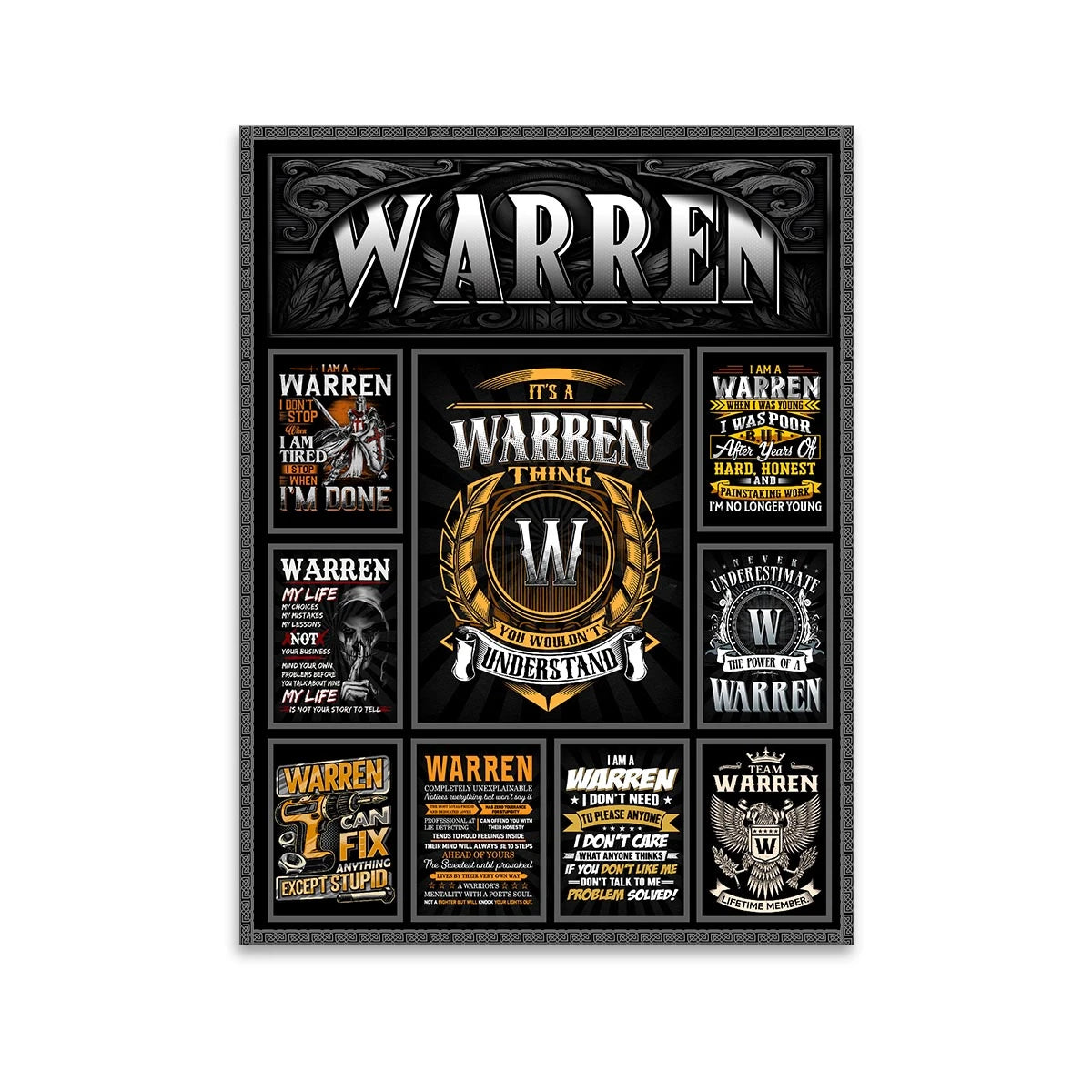 WARREN Personalized Sponge Floor Mat – Custom Printed Home Decor 13K1-AR2